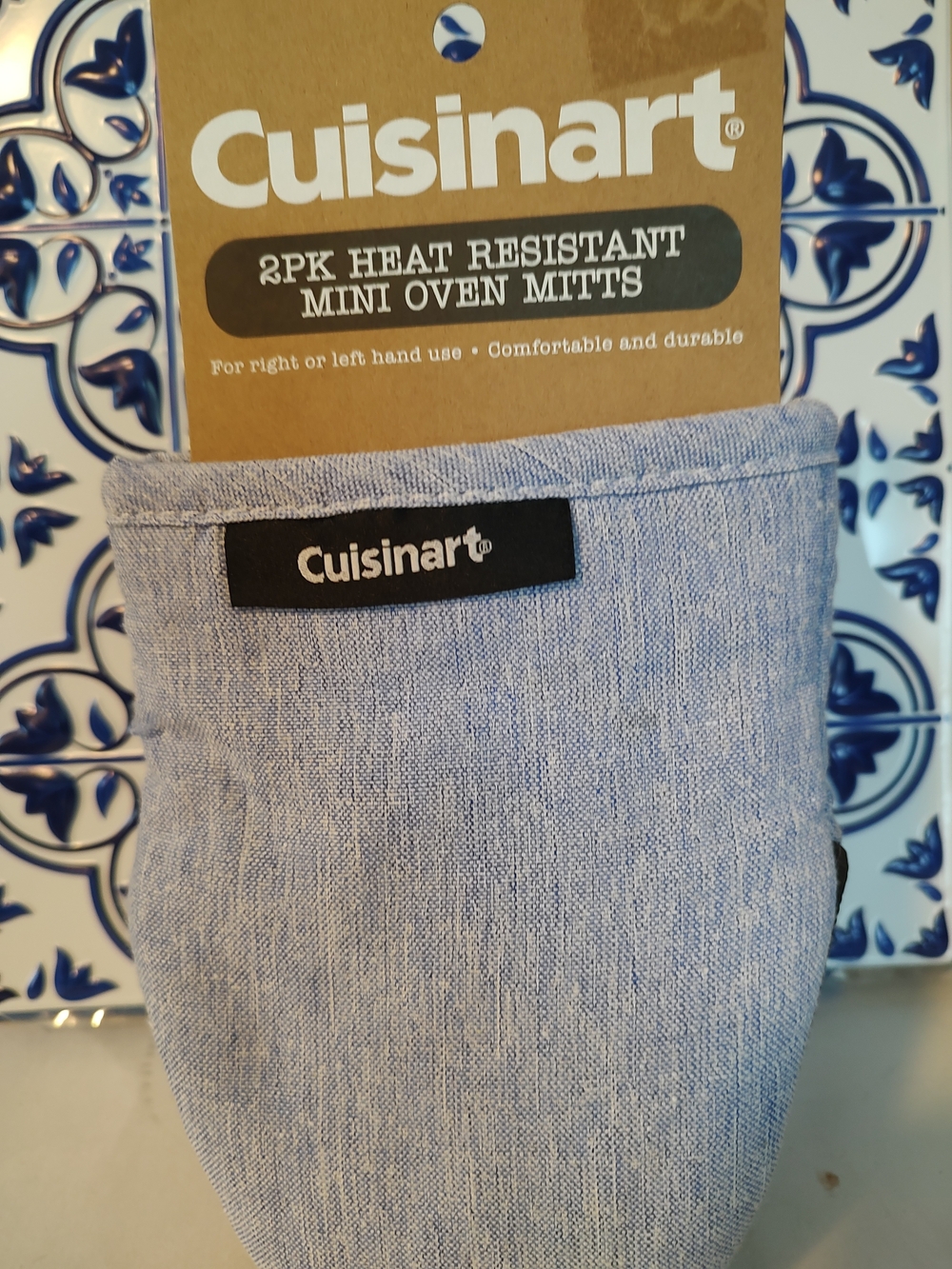 Cuisinart Light Blue Heat Resistant Mini Oven Mitts - 2 Pack